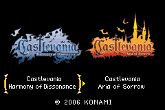 2 Games in 1 - Castlevania - Harmony of Dissonance + Castlevania - Aria of Sorrow (U)